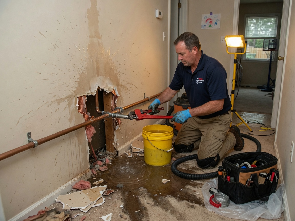 Burst Pipe in House in Indian Trail 